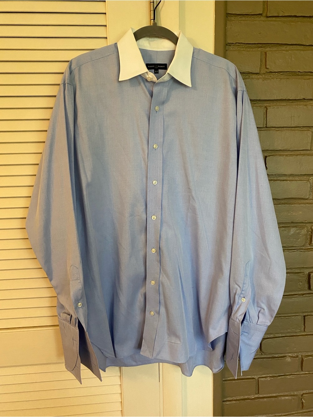 Robert Talbott Light Blue Dress Shirt with White Contrast Collar